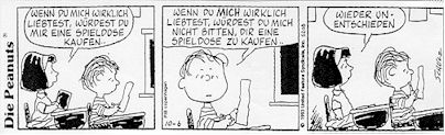 peanuts in die Paradoxie der Liebe verstrickt